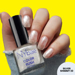 Buy NY Bae Color Rush Nail Paint - Silver Shimmy 33 (9 ml) | Chip Resistant | Long Lasting | Quick Dry | Gel Nail Polish - Purplle