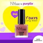Buy NY Bae Color Rush Nail Paint - Cute Carnation 43 (9 ml) | Chip Resistant | Long Lasting | Quick Dry | Gel Nail Polish - Purplle