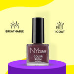 Buy NY Bae Color Rush Nail Paint - Hot Coffee 48 (9 ml) | Chip Resistant | Long Lasting | Quick Dry | Gel Nail Polish - Purplle
