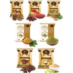 Buy Online Quality Store Reetha (50 gm) + Amla (50 gm) + Shikakai (50 gm) + Bhringraj (50 gm) + Hibiscus (50 gm) + Mehandi (50 gm) + free Indigo (50 gm) Powder For Hairs, 350 gm - Purplle