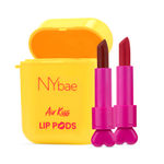 Buy NY Bae Air Kiss Lip Pods - Cherry 01 (2.4 gm) | Creamy Matte Lipstick | Red & Brown Lipstick | Long Lasting | Lip & Cheek Stain | Moisturising | Airpods Case | Travel Kit - Purplle