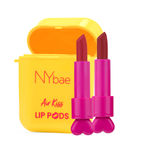 Buy NY Bae Air Kiss Lip Pods - Peach Sensation 06 (2.4 gm)| Creamy Matte Lipstick | Mauve & Brown Lipstick | Long Lasting | Lip & Cheek Stain | Moisturising | Airpods Case | Travel Kit - Purplle