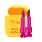 Buy NY Bae Air Kiss Lip Pods - Mauve Move 07 | Creamy Matte Lipstick | Mauve & Pink Lipstick | Long Lasting | Lip & Cheek Stain | Moisturising | Airpods Case | Travel Kit (2.4g) - Purplle