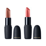 Buy FACES CANADA Festive Glam - Weightless Matte Lipstick Pack of 2 - Buff Nude & Peach Candy (4.5gx2) | Highly Pigmented Lip Color | Smooth One Stroke Glide | Moisturizes & Hydrates Lips | Vitamin E, Jojoba & Almond Oil Enriched - Purplle