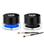 Buy MARS 2-In-1 Hue Gel Eyeliner | Waterproof & Smudgeproof Formula | Stay Upto 24 Hours | Comes With 2 Brush Set (6 gm) (Black & Blue) - Purplle