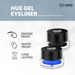 Buy MARS 2-In-1 Hue Gel Eyeliner | Waterproof & Smudgeproof Formula | Stay Upto 24 Hours | Comes With 2 Brush Set (6 gm) (Black & Blue) - Purplle