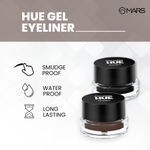 Buy MARS 2-In-1 Hue Gel Eyeliner | Waterproof & Smudgeproof Formula | Stay Upto 24 Hours | Comes With 2 Brush Set (6 gm) (Black & Brown) - Purplle