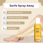 Buy Sanfe Spray Away Hair Removal Spray | For Bikini, Legs, Arms & UnderArm | Removes Hair in 10 Minutes with Skin Detan | Gives Full Body Usage in 112 ml - Purplle