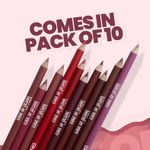 Buy MARS Edge of Desire Matte Lip Liner Set of 10 | One Swipe Smooth Application | Long Lasting & Travel Friendly Lip Pencil | Multicolor (Set-A) (1.4 gm x 10) - Purplle