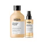 Buy L'Oreal Professionnel Serie Expert Absolut Repair Shampoo + L'Oreal Professionnel Absolut Repair Oil 10-in-1 90ml - Purplle