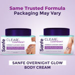 Buy Sanfe Clear & Confident Overnight Glow Body Cream | Exfoliates | Reduces Dark Patches & Pigmentation | Removes Body Tan with Lactic & Glycolic Acid | Smooth Skin |100g - Purplle