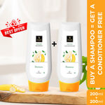 Buy Good Vibes Banana Shine Shampoo + Conditioning, Hair Shine Solution (Free 200 ml Conditioner) - Purplle