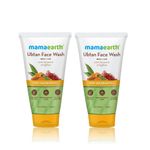Buy Mamaearth Ubtan Natural Face Wash For all Skin Type with Turmeric & Saffron for Tan Removal 300 ml(pack of 2) - Purplle