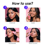 Buy Blue Heaven Get Set Glow Face Combo| 3in1 Contour+Blush+ Highlighter, Royal Deep| Illuminating Primer + Strobe Cream, Golden Pink | Pack of 2 - Purplle