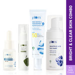 Buy Plum Bright & Clear Skin Bestsellers CSMS Combo (1% Salicylic Acid Face Wash(110ml)+10% Niacinamide Face Serum with Rice Water(15 ml)+Green Tea Oil-Free Moisturizer(50ml) + 2% Niacinamide & Rice Water Hybrid Face Sunscreen (50g)) - Purplle