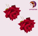 Buy LYF5STAR Handmade Red Rose Floral Bride Juda Pin For Women - Pack of 2 - Purplle