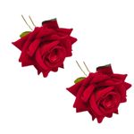 Buy LYF5STAR Handmade Red Rose Floral Bride Juda Pin For Women - Pack of 2 - Purplle