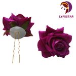 Buy LYF5STAR Handmade Purple Rose Floral Bride Juda Pin For Women - Pack of 2 - Purplle