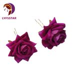 Buy LYF5STAR Handmade Purple Rose Floral Bride Juda Pin For Women - Pack of 2 - Purplle