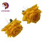 Buy LYF5STAR Handmade Yellow Rose Floral Bride Juda Pin For Women - Pack of 2 - Purplle