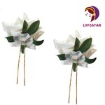 Buy LYF5STAR Handmade White Rose Floral Bride Juda Pin For Women - Pack of 2 - Purplle