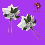 Buy LYF5STAR Handmade White Rose Floral Bride Juda Pin For Women - Pack of 2 - Purplle
