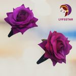 Buy LYF5STAR Artificial Purple Rose Flower Handmade Bride Tiktok Hairpin - Pack of 2 - Purplle