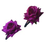 Buy LYF5STAR Artificial Purple Rose Flower Handmade Bride Tiktok Hairpin - Pack of 2 - Purplle