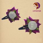 Buy LYF5STAR Artificial Purple Rose Flower Handmade Bride Tiktok Hairpin - Pack of 2 - Purplle