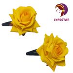 Buy LYF5STAR Artificial Yellow Rose Flower Handmade Bride Tiktok Hairpin - Pack of 2 - Purplle