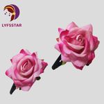Buy LYF5STAR Artificial Baby Pink Rose Flower Handmade Bride Tiktok Hairpin - Pack of 2 - Purplle