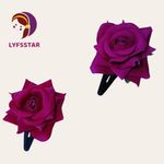 Buy LYF5STAR Artificial Dark Pink Rose Flower Handmade Bride Tiktok Hairpin - Pack of 2 - Purplle