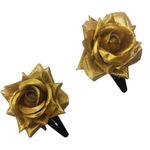 Buy LYF5STAR Artificial Golden Rose Flower Handmade Bride Tiktok Hairpin - Pack of 2 - Purplle