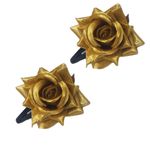 Buy LYF5STAR Artificial Golden Rose Flower Handmade Bride Tiktok Hairpin - Pack of 2 - Purplle