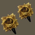 Buy LYF5STAR Artificial Golden Rose Flower Handmade Bride Tiktok Hairpin - Pack of 2 - Purplle