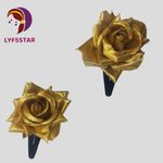 Buy LYF5STAR Artificial Golden Rose Flower Handmade Bride Tiktok Hairpin - Pack of 2 - Purplle