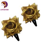 Buy LYF5STAR Artificial Golden Rose Flower Handmade Bride Tiktok Hairpin - Pack of 2 - Purplle