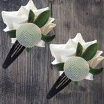 Buy LYF5STAR Artificial White Rose Flower Handmade Bride Tiktok Hairpin - Pack of 2 - Purplle