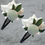 Buy LYF5STAR Artificial White Rose Flower Handmade Bride Tiktok Hairpin - Pack of 2 - Purplle