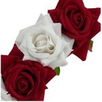 Buy LYF5STAR Bridal Red & White Rose Artificial Flower Veni Gajra - Pack of 1 - Purplle