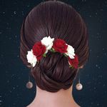 Buy LYF5STAR Bridal Red & White Rose Artificial Flower Veni Gajra - Pack of 1 - Purplle