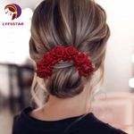 Buy LYF5STAR Bridal Red Rose Artificial Flower Veni Gajra - Pack of 1 - Purplle