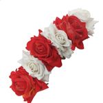 Buy LYF5STAR Bridal Orange & White Rose Artificial Flower Veni Gajra - Pack of 1 - Purplle