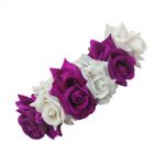 Buy LYF5STAR Bridal Purple & White Rose Artificial Flower Veni Gajra - Pack of 1 - Purplle