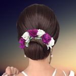Buy LYF5STAR Bridal Purple & White Rose Artificial Flower Veni Gajra - Pack of 1 - Purplle