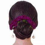 Buy LYF5STAR Bridal Purple Rose Artificial Flower Veni Gajra - Pack of 1 - Purplle