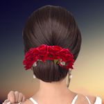 Buy LYF5STAR Bridal Dark Pink Rose Artificial Flower Veni Gajra - Pack of 1 - Purplle