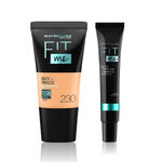 Buy Maybelline New York Fit Me Matte+Poreless Liquid Foundation Tube - Natural Buff 230 (18 ml)+Fit me matte Poreless Primer - Purplle