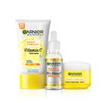 Buy Garnier Vitamin C Regime Pack (Bright Complete Brightening Facewash 150g, Bright Complete Vitamin C Serum 30ml, Bright Complete Serum Cream SPF 40 45g) - Purplle