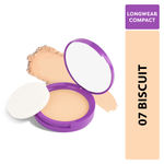 Buy SUGAR POP Longwear Matte Compact For All Skin Types 07 Biscuit For Medium Skin Tone | Vitamin E Enriched | Uv Protection, Pore Minimizing | Medium Coverage | Face Compact For All Skin Types | 9 Gm, Cream - Purplle
